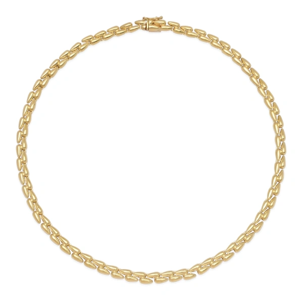 Jennifer Meyer Small Double Dome Tennis Necklace in 18K Yellow Gold | Fine Necklaces | Coveti