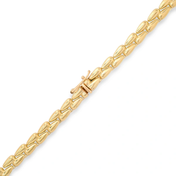 Jennifer Meyer Small Double Dome Tennis Necklace in 18K Yellow Gold | Fine Necklaces | Coveti