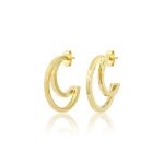 Jennifer Meyer Small Double Hoops in 18K Yellow Gold | Fine Earrings | Coveti