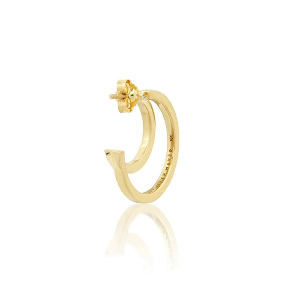 Jennifer Meyer Small Double Hoops in 18K Yellow Gold | Fine Earrings | Coveti