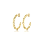 Jennifer Meyer Small Edith Link Hoops in 18K Yellow Gold | Fine Earrings | Coveti