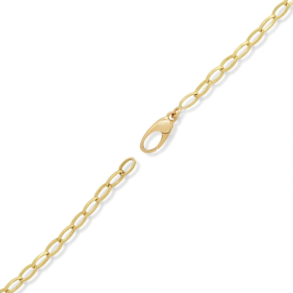 Jennifer Meyer Small Edith Link Necklace with Tanzanite and Sapphire Mosaic in 18K Yellow Gold | Fine Necklaces | Coveti