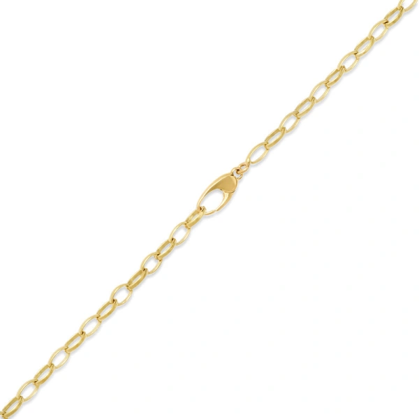Jennifer Meyer Small Edith Link Necklace with Turquoise Bezel Accent in 18K Yellow Gold | Fine Necklaces | Coveti