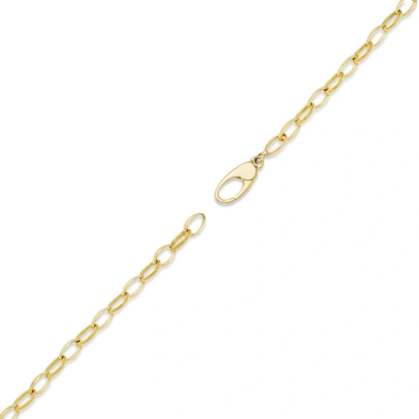 Jennifer Meyer Small Edith Link Necklace with Turquoise Bezel Accent in 18K Yellow Gold | Fine Necklaces | Coveti