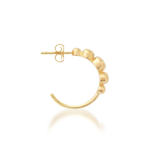 Jennifer Meyer Small Graduated Bezel Hoops in 18K Yellow Gold | Fine Earrings | Coveti
