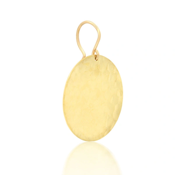 Jennifer Meyer Small Hammered Disc Earrings in 18K Yellow Gold | Fine Earrings | Coveti
