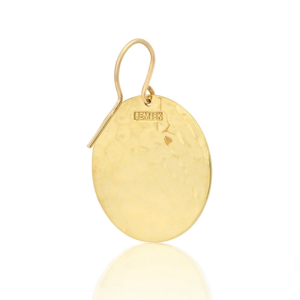 Jennifer Meyer Small Hammered Disc Earrings in 18K Yellow Gold | Fine Earrings | Coveti