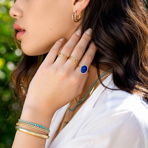 Jennifer Meyer Small Hammered Hoops in 18K Yellow Gold | Fine Earrings | Coveti
