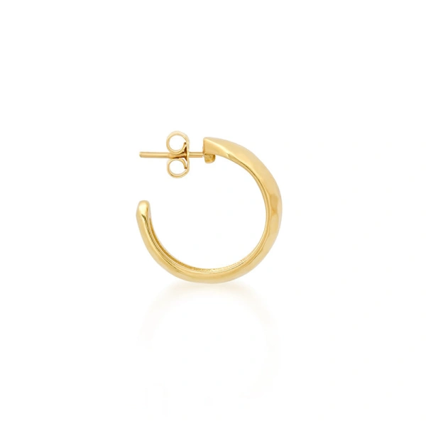 Jennifer Meyer Small Hammered Tapered Hoops in 18K Yellow Gold | Fine Earrings | Coveti
