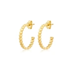 Jennifer Meyer Small Heart Hoops in 18K Yellow Gold | Fine Earrings | Coveti