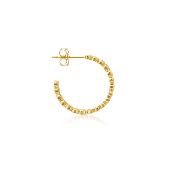 Jennifer Meyer Small Heart Hoops in 18K Yellow Gold | Fine Earrings | Coveti