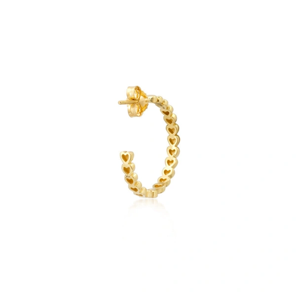 Jennifer Meyer Small Heart Hoops in 18K Yellow Gold | Fine Earrings | Coveti