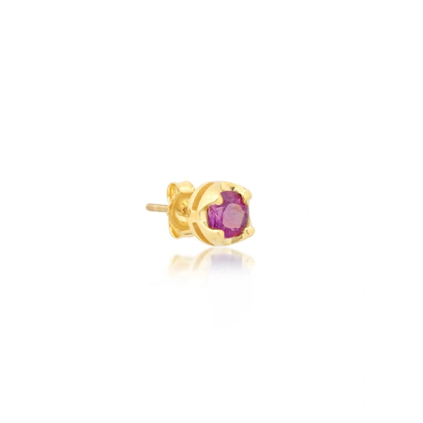Jennifer Meyer Small Illusion Set Amethyst Studs in 18K Yellow Gold | Fine Earrings | Coveti