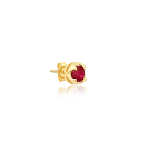Jennifer Meyer Small Illusion Set Ruby Studs in 18K Yellow Gold | Fine Earrings | Coveti