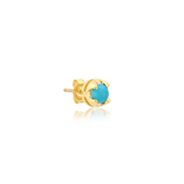 Jennifer Meyer Small Illusion Set Turquoise Studs in 18K Yellow Gold | Fine Earrings | Coveti