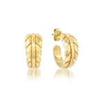 Jennifer Meyer Small Leaf Hoops in 18K Yellow Gold | Fine Earrings | Coveti