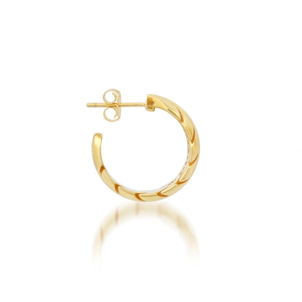 Jennifer Meyer Small Leaf Hoops in 18K Yellow Gold | Fine Earrings | Coveti