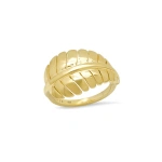 Jennifer Meyer Small Leaf Ring in 18K Yellow Gold | Fine Rings | Coveti