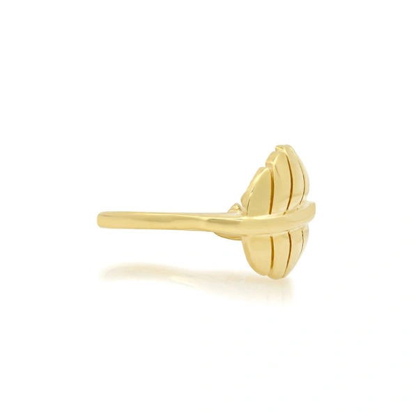 Jennifer Meyer Small Leaf Ring in 18K Yellow Gold | Fine Rings | Coveti