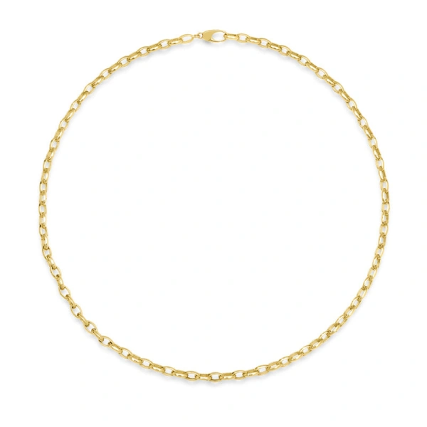 Jennifer Meyer Small Luxe Edith Link Necklace in 18K Yellow Gold | Fine Necklaces | Coveti