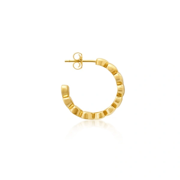 Jennifer Meyer Small Luxe Heart Hoops in 18K Yellow Gold | Fine Earrings | Coveti