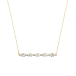 Jennifer Meyer Small Marquise Cut Diamond Bar Necklace in 18K Yellow Gold | Fine Necklaces | Coveti
