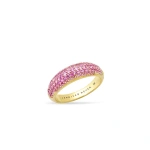 Jennifer Meyer Small Pink Sapphire Dome Ring in 18K Yellow Gold | Fine Rings | Coveti