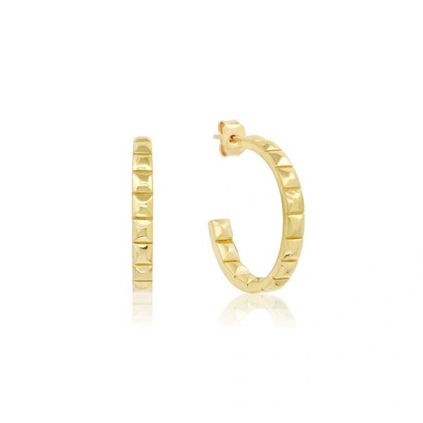 Jennifer Meyer Small Square Hoops in 18K Yellow Gold | Fine Earrings | Coveti