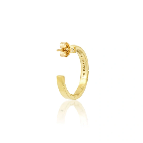 Jennifer Meyer Small Square Hoops in 18K Yellow Gold | Fine Earrings | Coveti