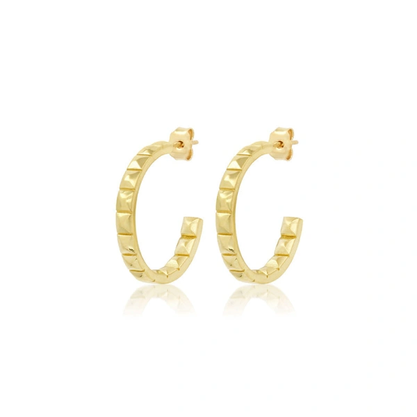 Jennifer Meyer Small Square Hoops in 18K Yellow Gold | Fine Earrings | Coveti