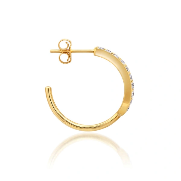 Jennifer Meyer Small Triple Diamond Row Hoops in 18K Yellow Gold | Fine Earrings | Coveti