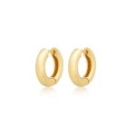 Jennifer Meyer Small Tubular Huggies in 18K Yellow Gold | Fine Earrings | Coveti