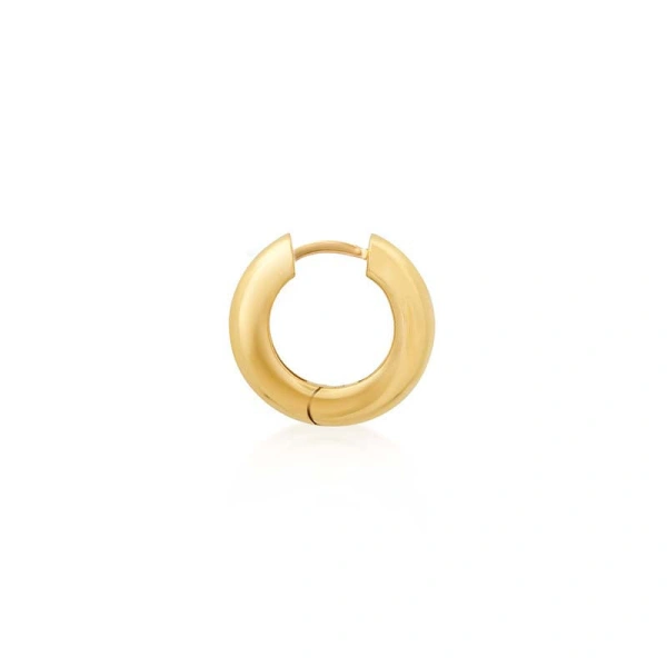 Jennifer Meyer Small Tubular Huggies in 18K Yellow Gold | Fine Earrings | Coveti
