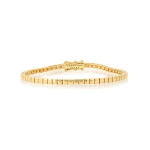 Jennifer Meyer Square Tennis Bracelet in 18K Yellow Gold | Fine Bracelets | Coveti