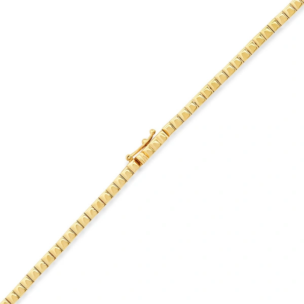 Jennifer Meyer Square Tennis Necklace in 18K Yellow Gold | Fine Necklaces | Coveti