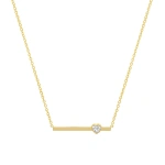 Jennifer Meyer Stick Necklace With Heart Cut Diamond Accent in 18K Yellow Gold | Fine Necklaces | Coveti