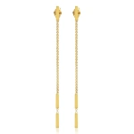 Jennifer Meyer Threaded Bar Studs in 18K Yellow Gold | Fine Earrings | Coveti