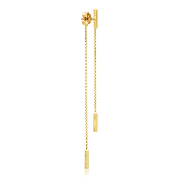 Jennifer Meyer Threaded Bar Studs in 18K Yellow Gold | Fine Earrings | Coveti
