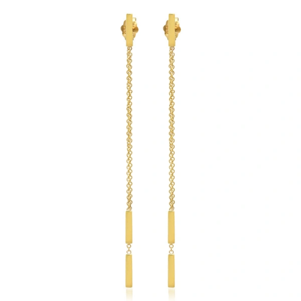 Threaded Bar Studs in 18K Yellow Gold
