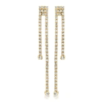 Jennifer Meyer Tiered 4 Prong Diamond Tennis Studs With Illusion Set Diamond Accent in 18K Yellow Gold | Fine Earrings | Coveti