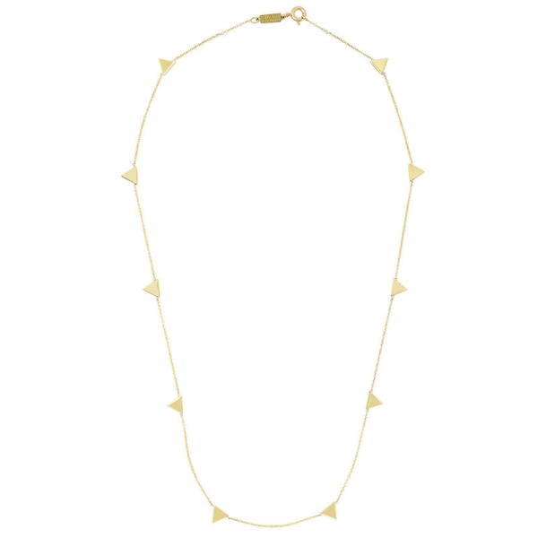 Jennifer Meyer Triangle By The Inch Necklace in 18K Yellow Gold | Fine Necklaces | Coveti