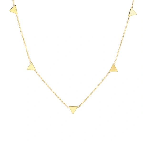 Jennifer Meyer Triangle By The Inch Necklace in 18K Yellow Gold | Fine Necklaces | Coveti