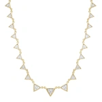 Jennifer Meyer Trillion Cut Diamond Necklace in 18K Yellow Gold | Fine Necklaces | Coveti