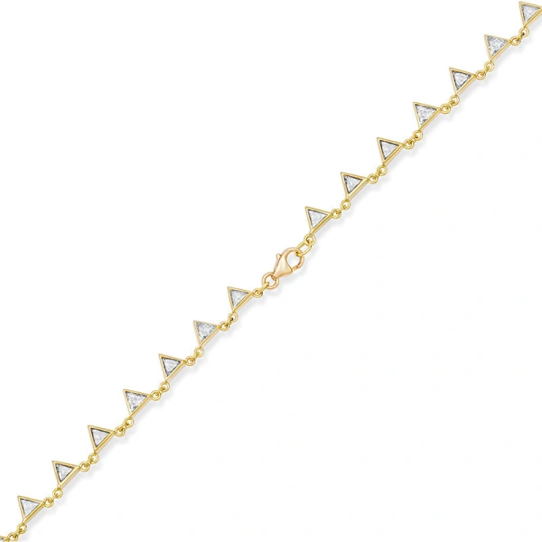 Jennifer Meyer Trillion Cut Diamond Necklace in 18K Yellow Gold | Fine Necklaces | Coveti