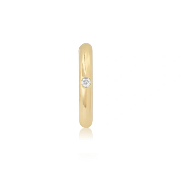 Jennifer Meyer Tubular Ear Cuff with Diamond Accent in 18K White Gold | Fine Earrings | Coveti
