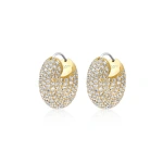 Jennifer Meyer Tubular Huggies with Diamond Pave in 18K Yellow Gold | Fine Earrings | Coveti