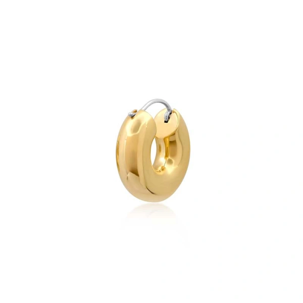Jennifer Meyer Tubular Huggies with Diamond Row in 18K Yellow Gold | Fine Earrings | Coveti