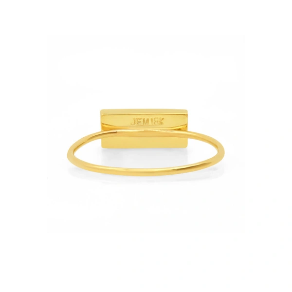 Jennifer Meyer Turquoise Inlay Bar Ring with Diamonds in 18K Yellow Gold | Fine Rings | Coveti