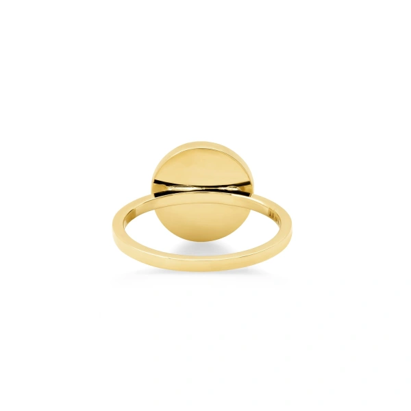 Jennifer Meyer Turquoise Inlay Circle Ring with Diamonds in 18K Yellow Gold | Fine Rings | Coveti