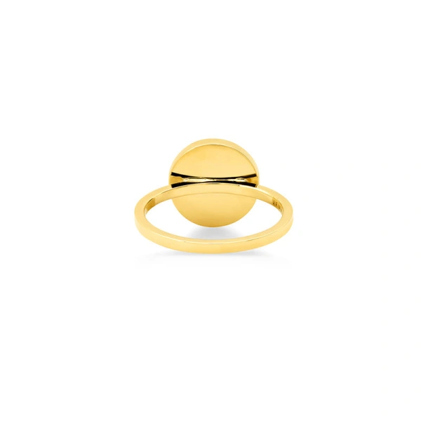 Jennifer Meyer Turquoise Inlay Evil Eye Ring with Diamonds in 18K Yellow Gold | Fine Rings | Coveti